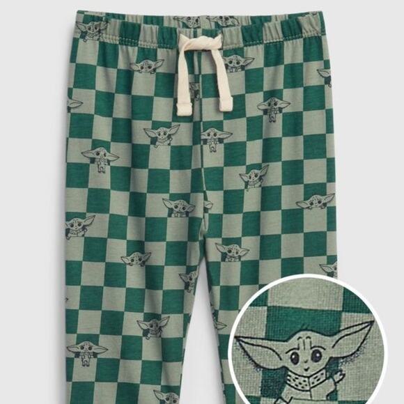 NWT Baby Gap Star Wars Baby Grogu Bodysuit and Pull on Pants in Gasoline Green - Picture 3 of 11